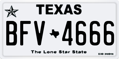 TX license plate BFV4666