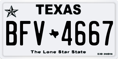 TX license plate BFV4667