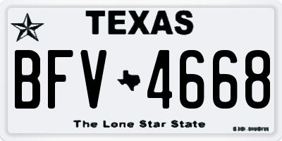 TX license plate BFV4668