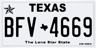 TX license plate BFV4669