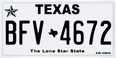 TX license plate BFV4672
