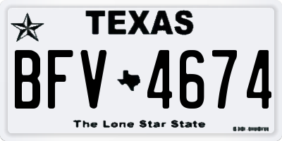 TX license plate BFV4674