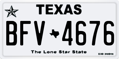 TX license plate BFV4676