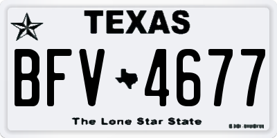 TX license plate BFV4677