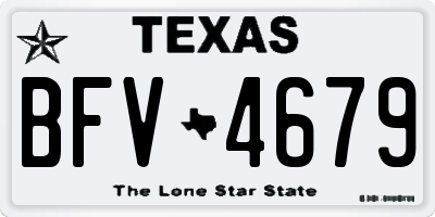 TX license plate BFV4679
