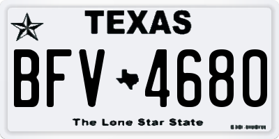 TX license plate BFV4680