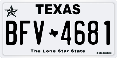 TX license plate BFV4681