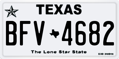 TX license plate BFV4682