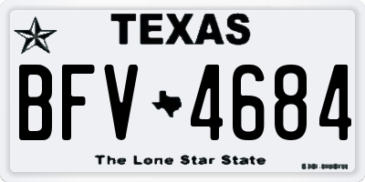 TX license plate BFV4684