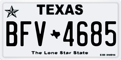 TX license plate BFV4685
