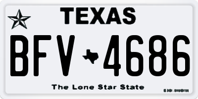 TX license plate BFV4686