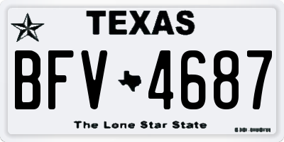 TX license plate BFV4687
