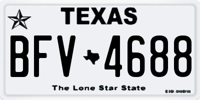 TX license plate BFV4688