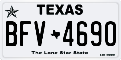 TX license plate BFV4690