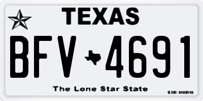 TX license plate BFV4691