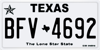 TX license plate BFV4692