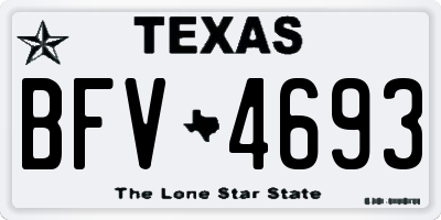 TX license plate BFV4693