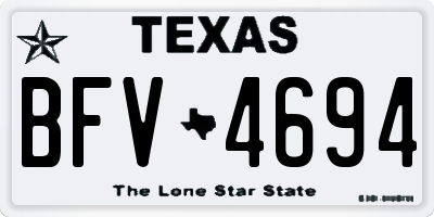 TX license plate BFV4694