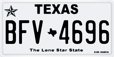 TX license plate BFV4696