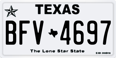 TX license plate BFV4697