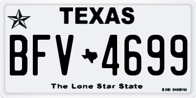 TX license plate BFV4699
