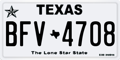 TX license plate BFV4708