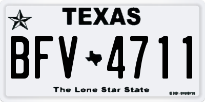 TX license plate BFV4711