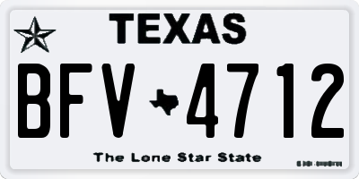 TX license plate BFV4712
