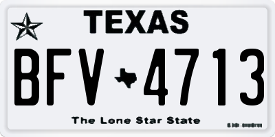 TX license plate BFV4713