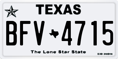 TX license plate BFV4715