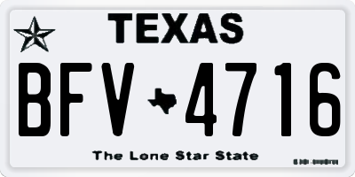 TX license plate BFV4716