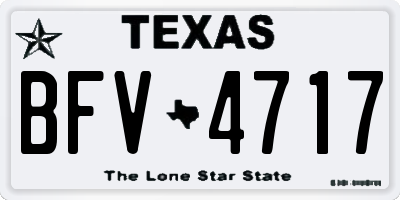 TX license plate BFV4717