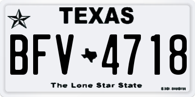 TX license plate BFV4718