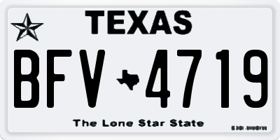 TX license plate BFV4719