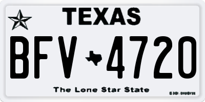 TX license plate BFV4720