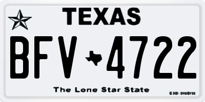 TX license plate BFV4722