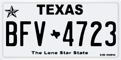TX license plate BFV4723
