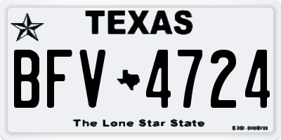 TX license plate BFV4724