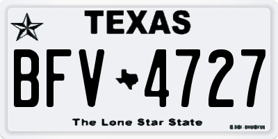 TX license plate BFV4727