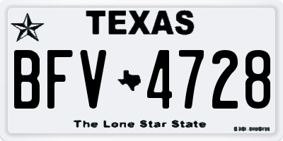 TX license plate BFV4728