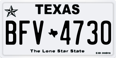 TX license plate BFV4730