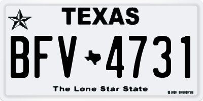 TX license plate BFV4731