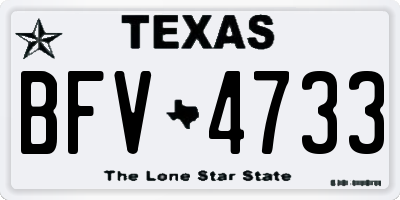 TX license plate BFV4733