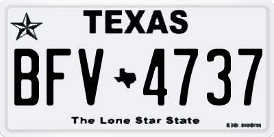 TX license plate BFV4737