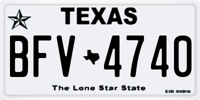 TX license plate BFV4740