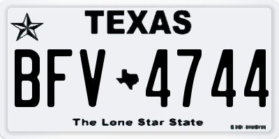 TX license plate BFV4744