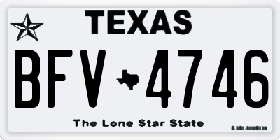 TX license plate BFV4746