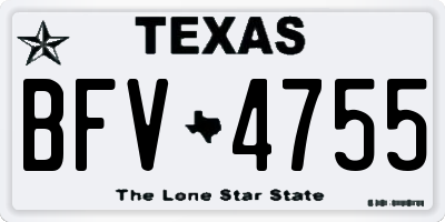 TX license plate BFV4755