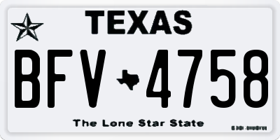TX license plate BFV4758