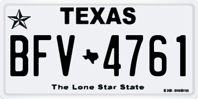 TX license plate BFV4761